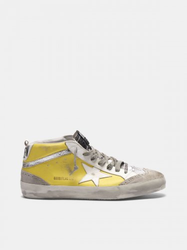 Mid Star sneakers in leather with crackle details