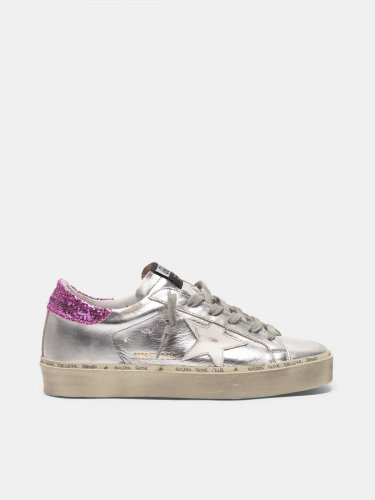 Hi-Star white and gold sneakers with sparkle foxing