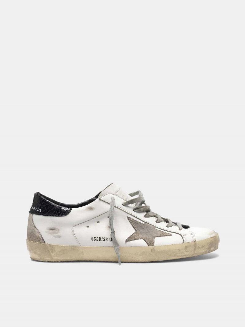 Super-Star sneakers with suede star and croc-print heel tab