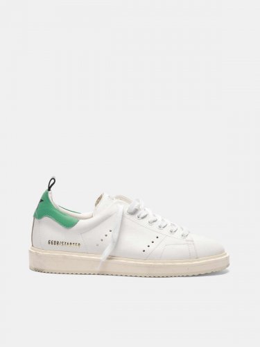 Starter sneakers in leather with green heel tab