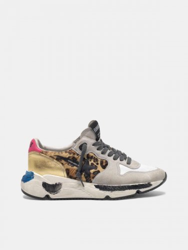 Running Sole sneakers in leopard print pony skin and gold back