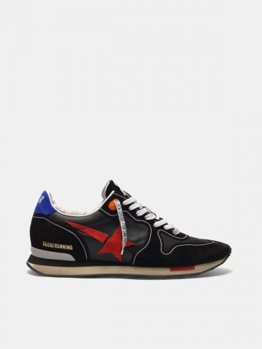 Black Running sneakers with red star