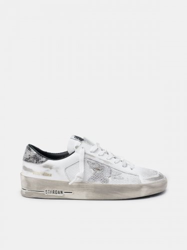 White Stardan sneakers with python heel tab