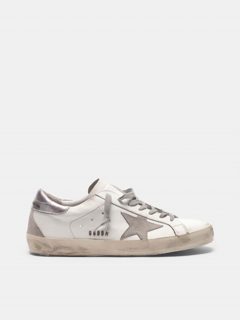 Super-Star sneakers with silver heel tab and metal stud lettering