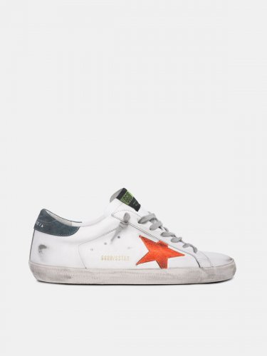 White Super-Star sneakers with orange star