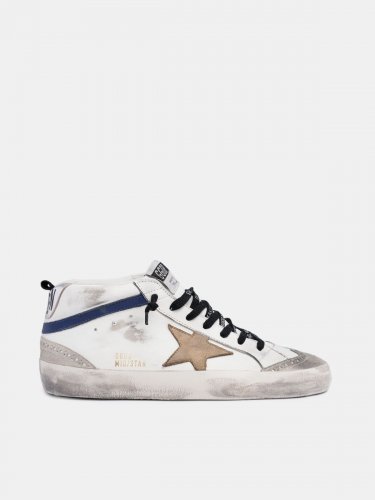White Mid Star sneakers with beige star