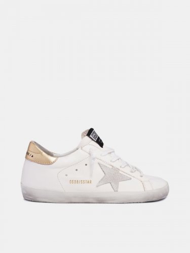 White Super-Star sneakers with gold heel tab