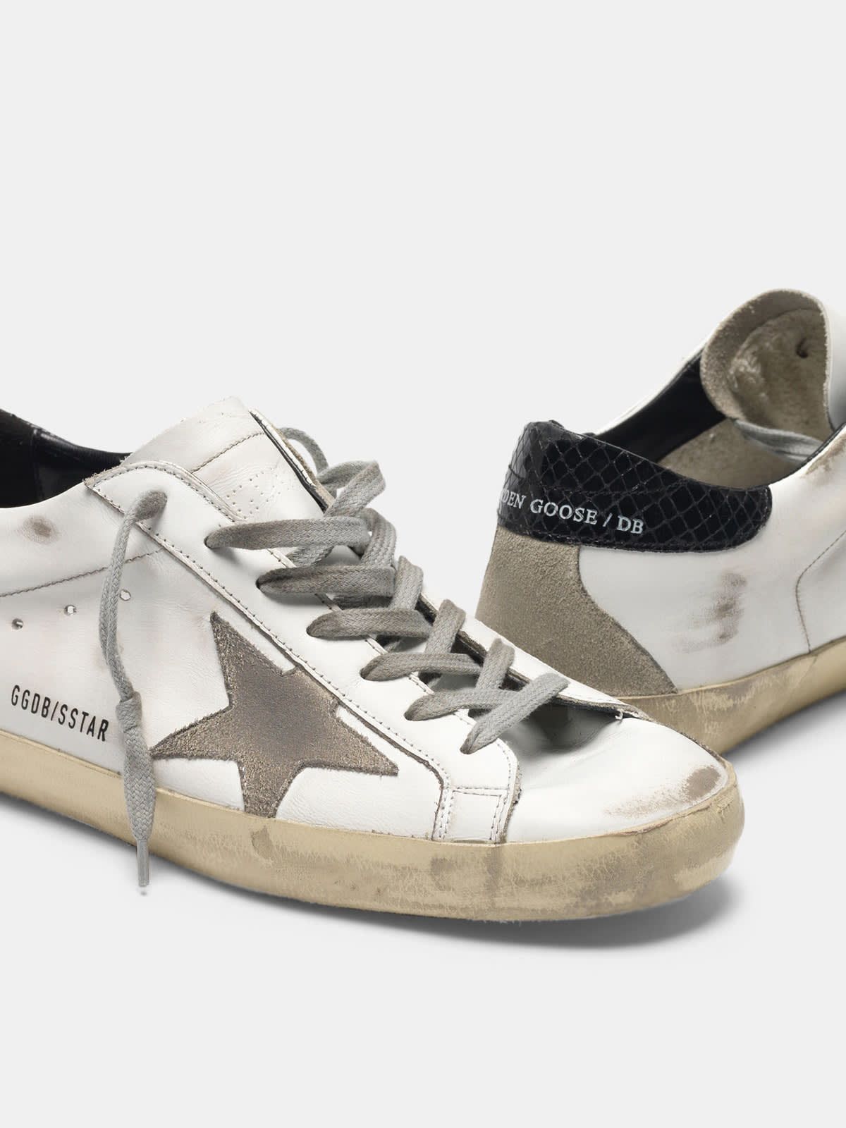 Super-Star sneakers with suede star and croc-print heel tab