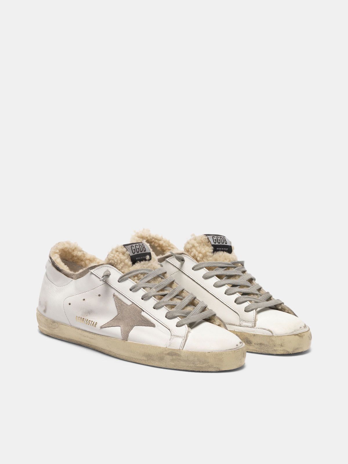 Super-Star sneakers with double structure in shearling