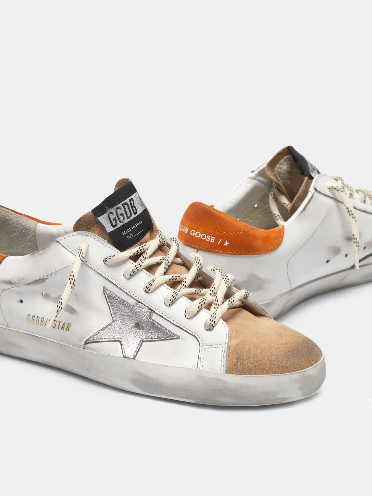 Two-colour Superstar sneakers with silver star