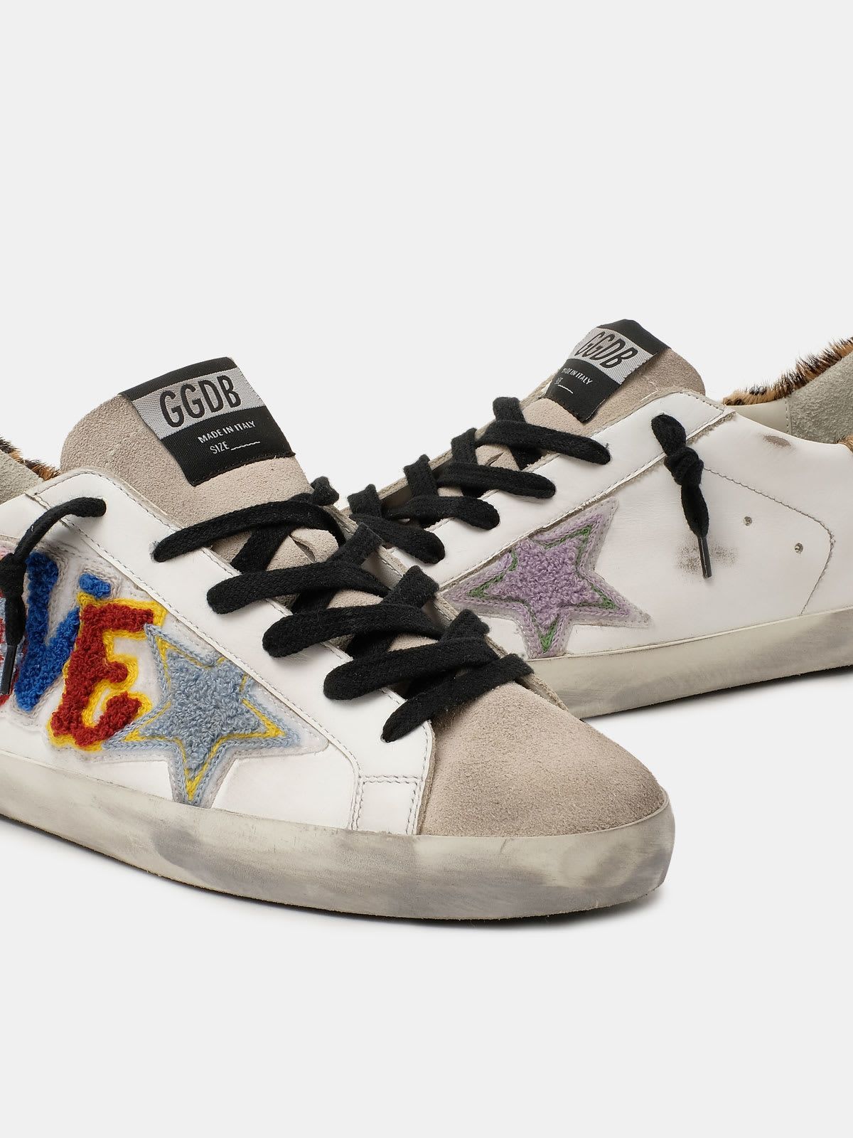 Super-Star sneakers with multicoloured Love lettering